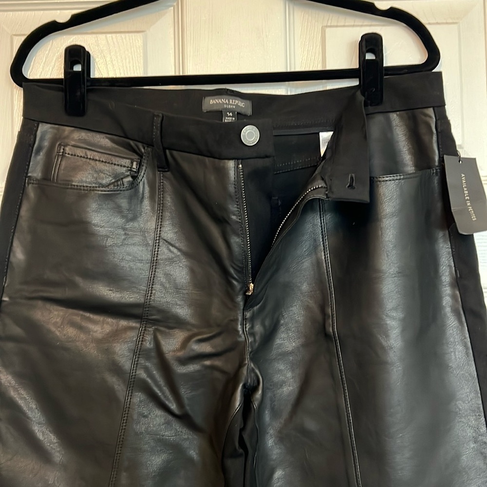 Banana Republic Black Leather Sloan Pants